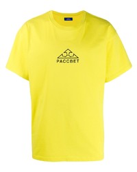 Мужская желтая футболка с круглым вырезом с принтом от Rassvet