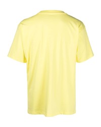 Мужская желтая футболка с круглым вырезом с принтом от PACCBET