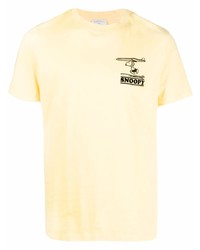 Мужская желтая футболка с круглым вырезом с принтом от Sandro Paris