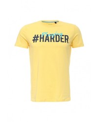 Мужская желтая футболка с круглым вырезом с принтом от Sela