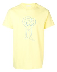 Мужская желтая футболка с круглым вырезом с принтом от Societe Anonyme