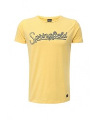 Мужская желтая футболка с круглым вырезом с принтом от SPRINGFIELD
