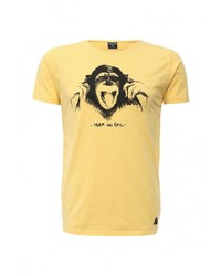 Мужская желтая футболка с круглым вырезом с принтом от SPRINGFIELD