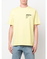 Мужская желтая футболка с круглым вырезом с принтом от Stussy