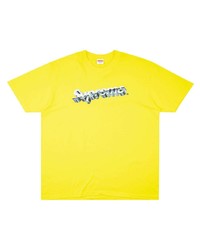 Мужская желтая футболка с круглым вырезом с принтом от Supreme