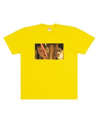 Мужская желтая футболка с круглым вырезом с принтом от Supreme