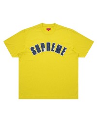 Мужская желтая футболка с круглым вырезом с принтом от Supreme