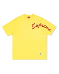 Мужская желтая футболка с круглым вырезом с принтом от Supreme