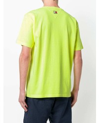 Мужская желтая футболка с круглым вырезом с принтом от Tommy Jeans