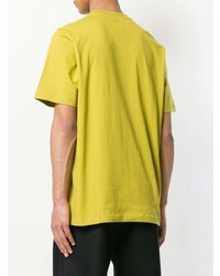 Мужская желтая футболка с круглым вырезом с принтом от Oamc