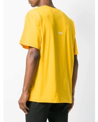 Мужская желтая футболка с круглым вырезом с принтом от MSGM