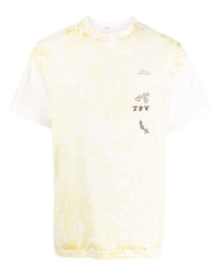Мужская желтая футболка с круглым вырезом с принтом от Toga