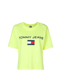 Женская желтая футболка с круглым вырезом с принтом от Tommy Jeans