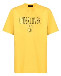Мужская желтая футболка с круглым вырезом с принтом от Undercover