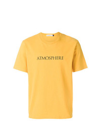 Мужская желтая футболка с круглым вырезом с принтом от Undercover