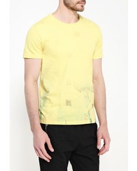 Мужская желтая футболка с круглым вырезом с принтом от United Colors of Benetton