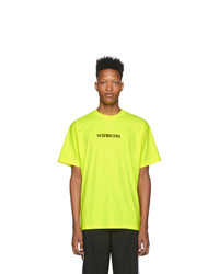 Мужская желтая футболка с круглым вырезом с принтом от Vetements