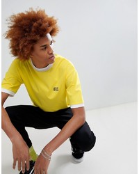 Мужская желтая футболка с круглым вырезом с принтом от VFILES