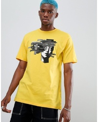 Мужская желтая футболка с круглым вырезом с принтом от Volcom