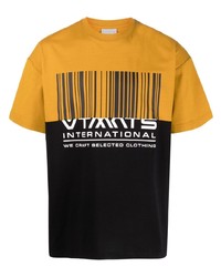 Мужская желтая футболка с круглым вырезом с принтом от VTMNTS