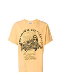 Мужская желтая футболка с круглым вырезом с принтом от Warren Lotas