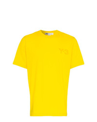 Мужская желтая футболка с круглым вырезом с принтом от Y-3