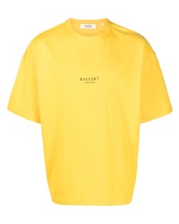 Мужская желтая футболка с круглым вырезом с принтом от YOUNG POETS