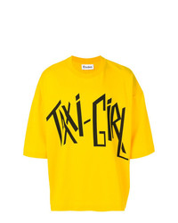 Мужская желтая футболка с круглым вырезом с принтом от Études