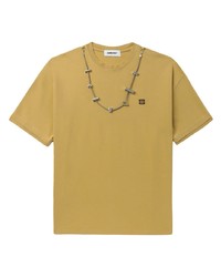 Мужская желтая футболка с круглым вырезом с украшением от Ambush