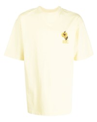 Мужская желтая футболка с круглым вырезом с цветочным принтом от Musium Div.