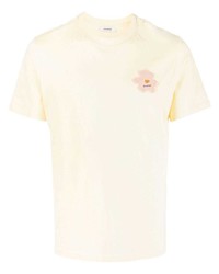 Мужская желтая футболка с круглым вырезом с цветочным принтом от Sandro