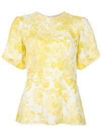 Женская желтая футболка с круглым вырезом с цветочным принтом от Stella McCartney