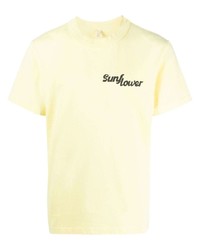 Мужская желтая футболка с круглым вырезом с цветочным принтом от Sunflower