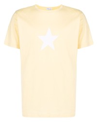 Мужская желтая футболка с круглым вырезом со звездами от agnès b.