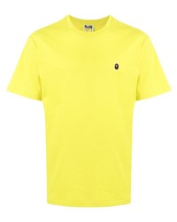Мужская желтая футболка с круглым вырезом от A Bathing Ape