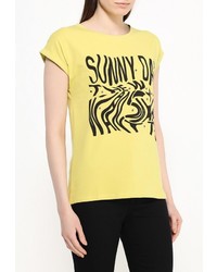 Женская желтая футболка с круглым вырезом от adL