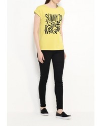 Женская желтая футболка с круглым вырезом от adL