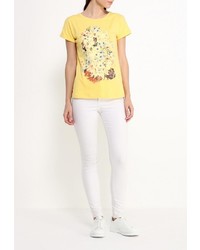 Женская желтая футболка с круглым вырезом от Baon