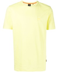 Мужская желтая футболка с круглым вырезом от BOSS