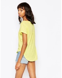 Женская желтая футболка с круглым вырезом от LnA