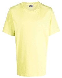 Мужская желтая футболка с круглым вырезом от Diesel