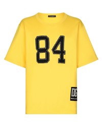 Мужская желтая футболка с круглым вырезом от Dolce & Gabbana