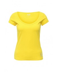 Женская желтая футболка с круглым вырезом от EA7