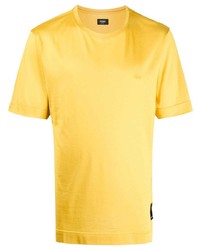 Мужская желтая футболка с круглым вырезом от Fendi