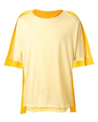 Мужская желтая футболка с круглым вырезом от Fumito Ganryu