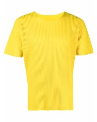Мужская желтая футболка с круглым вырезом от Issey Miyake