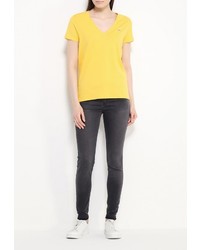 Женская желтая футболка с круглым вырезом от Lacoste