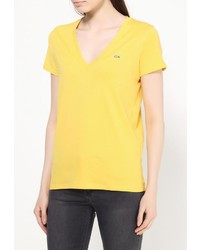 Женская желтая футболка с круглым вырезом от Lacoste