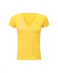 Женская желтая футболка с круглым вырезом от Lacoste