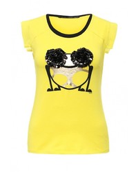 Женская желтая футболка с круглым вырезом от Liu Jo